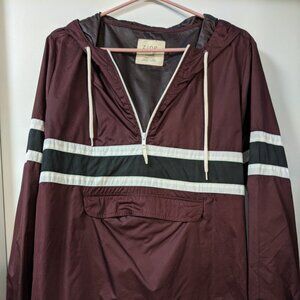 Burgundy pullover windbreaker